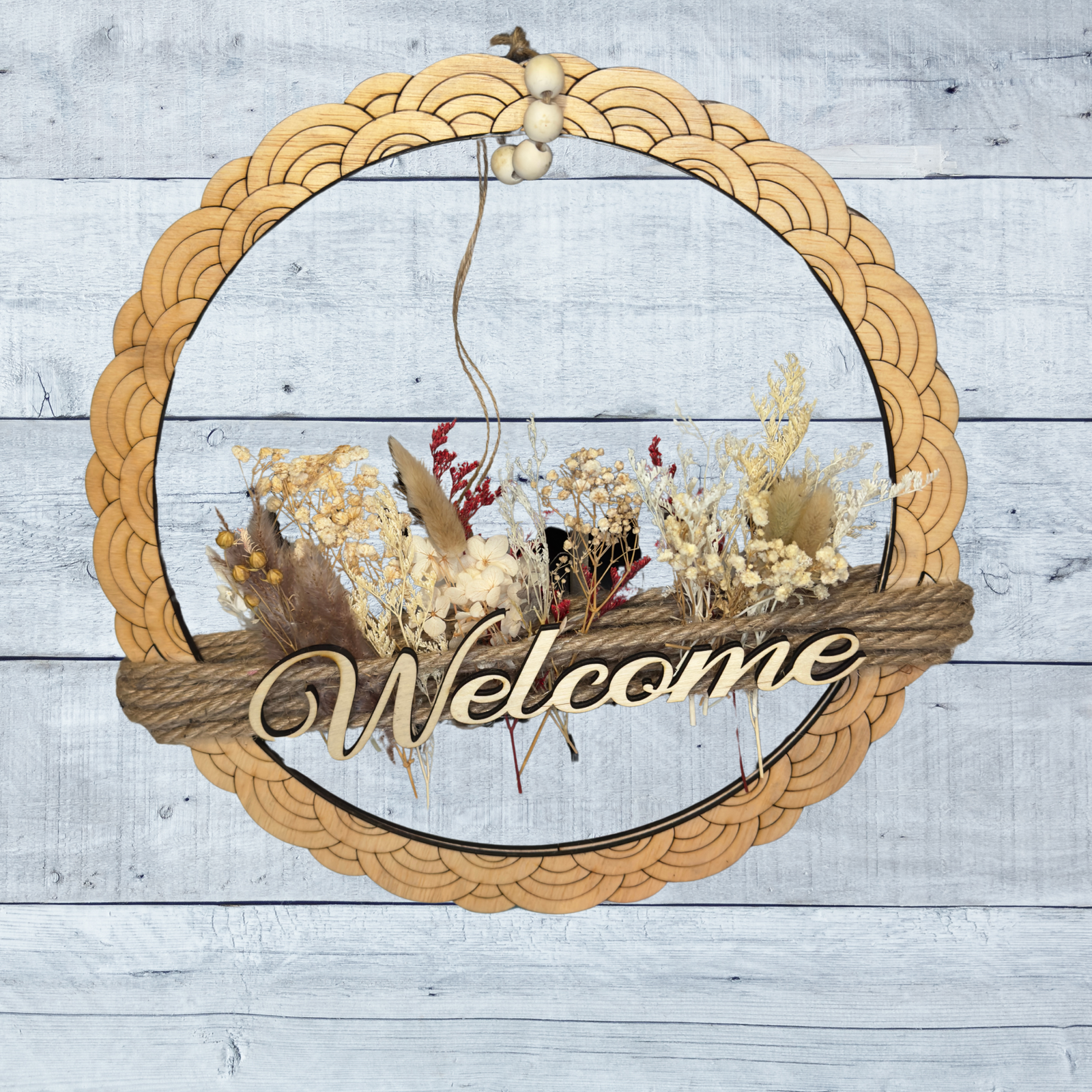 Custom Boho Floral Name Hoop – Wildflower Wall Décor for Nursery, Wedding & Home