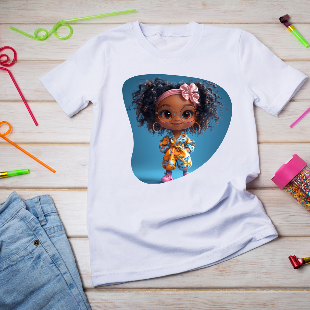 Pretty in Curls" Sweet & Stylish T-Shirt