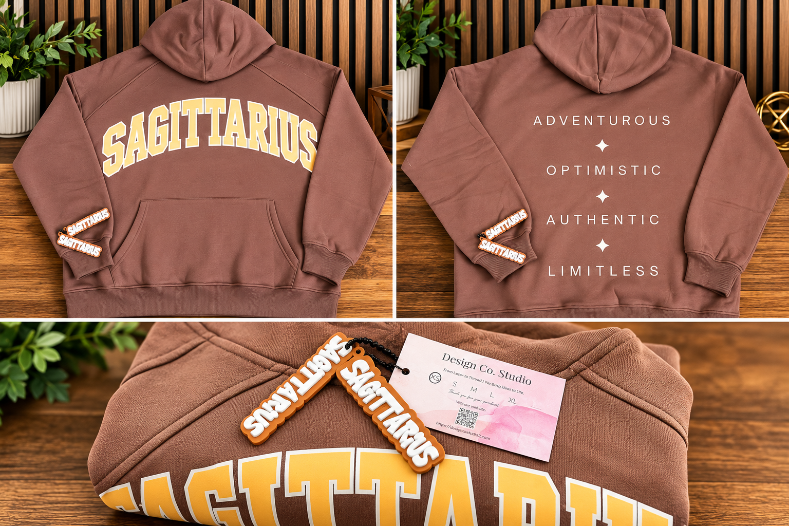Sagittarius Zodiac Hoodie with Custom Keychain Charms