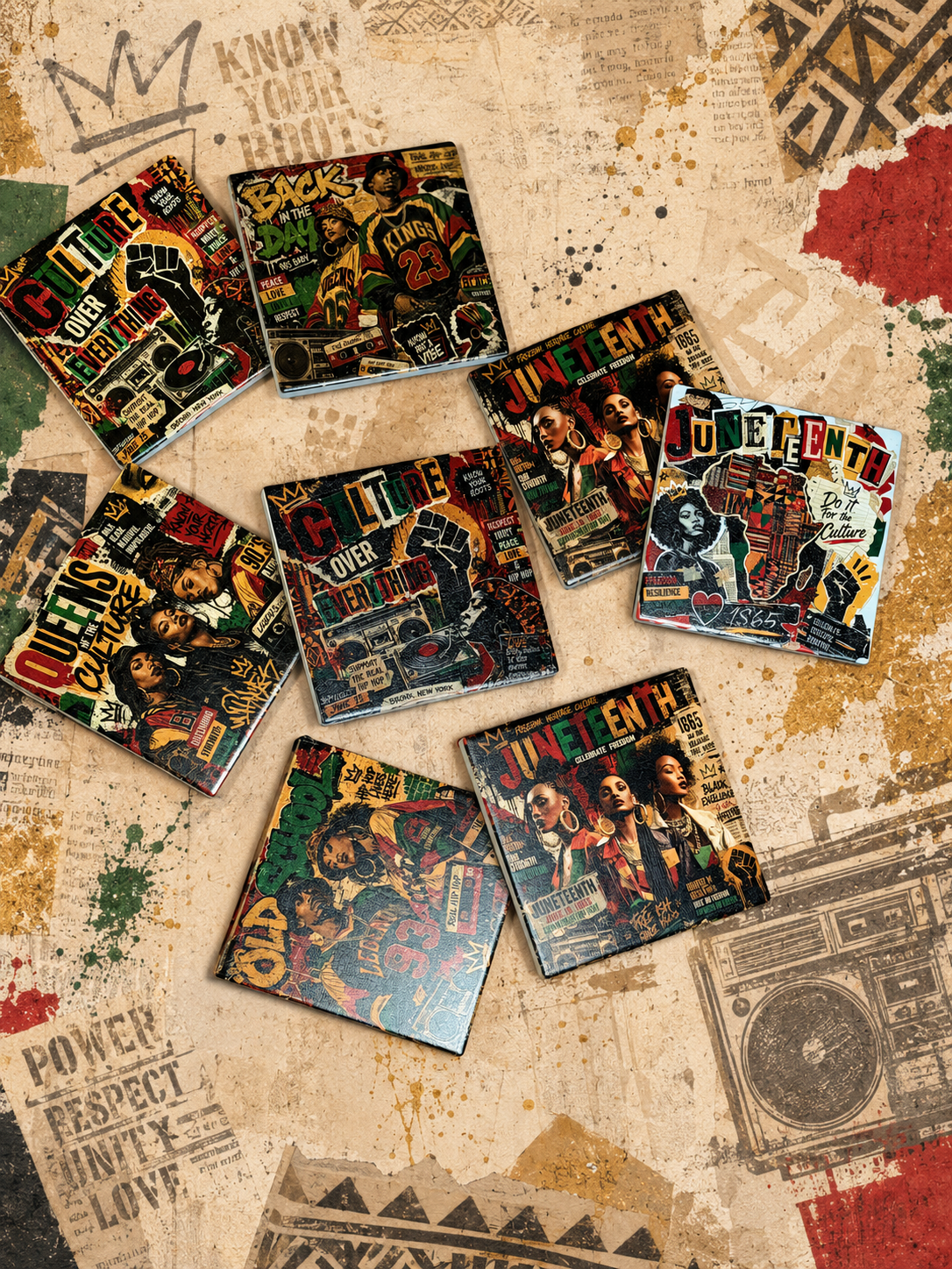 Custom 90’s Hip-Hop Inspired Coaster Set