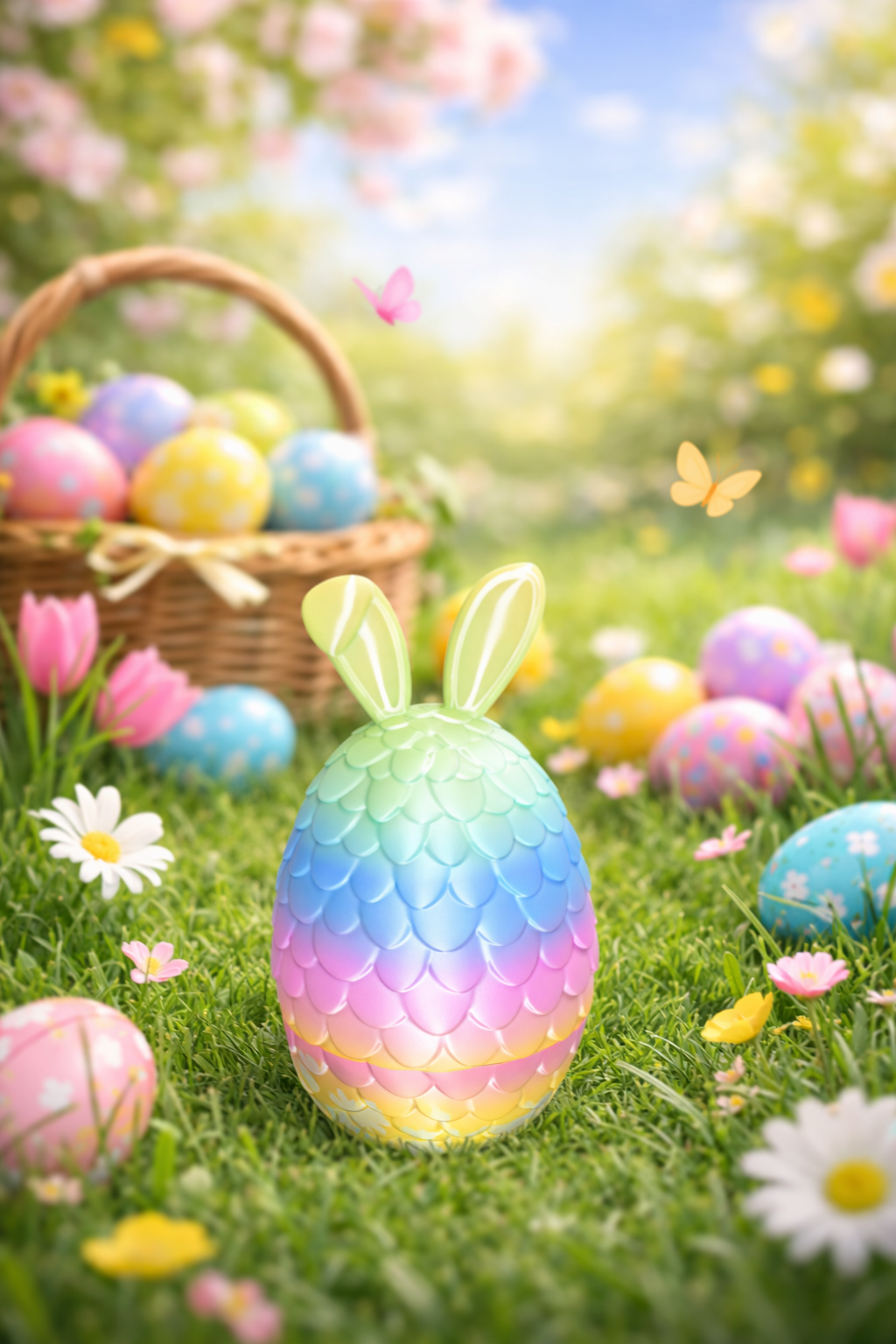 Bunny Ear Easter Treat Egg – Pastel Candy Holder