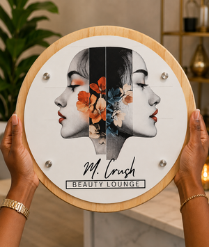 Custom Acrylic &amp; Wooden Round Sign