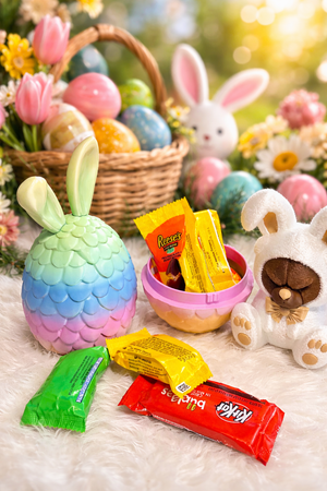 Bunny Ear Easter Treat Egg – Pastel Candy Holder