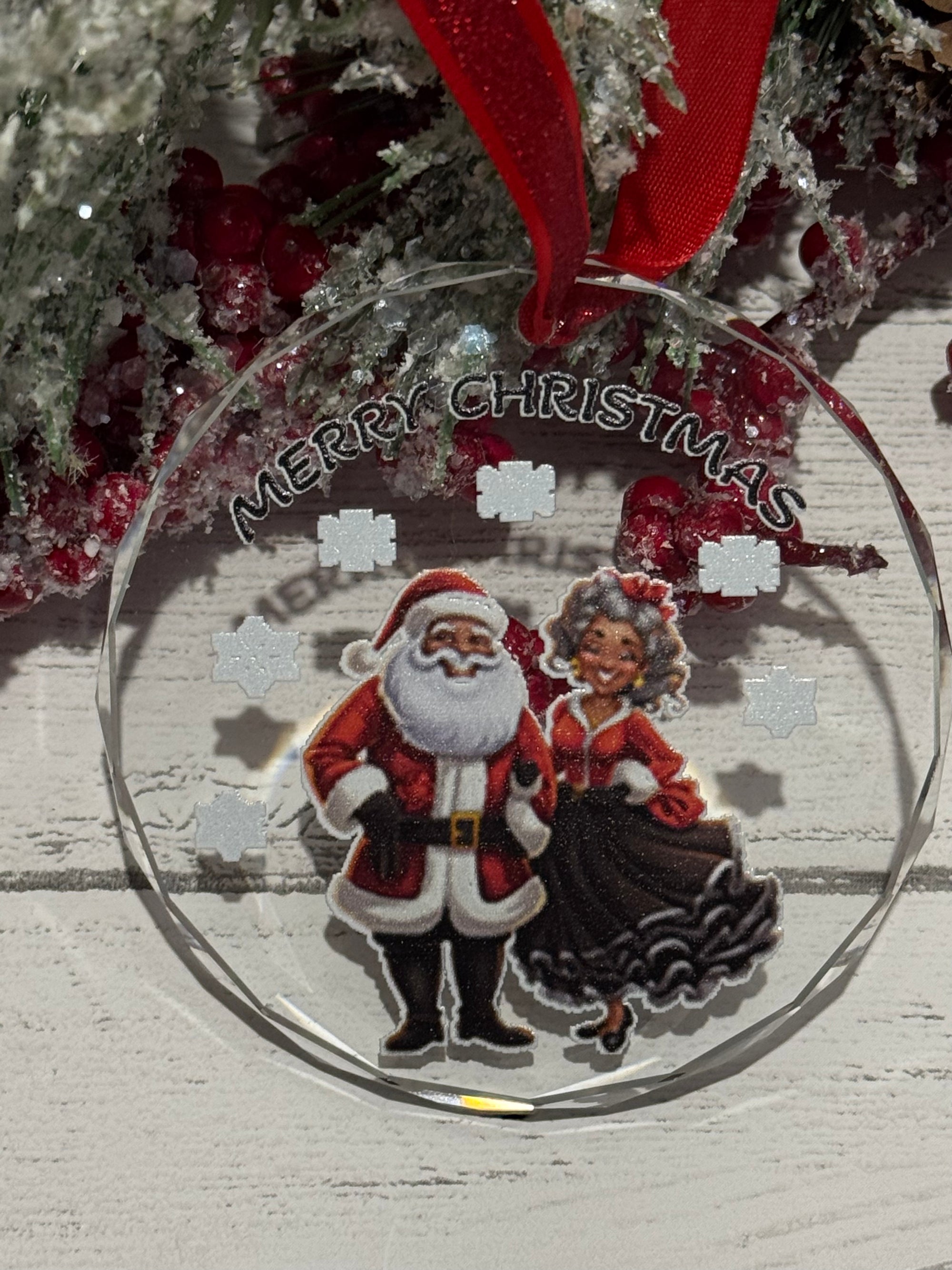 Christmas Crystal Ornament  UV Printed