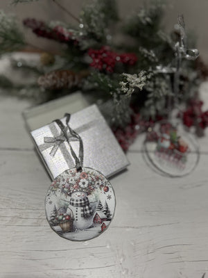 Christmas Crystal Ornament  UV Printed