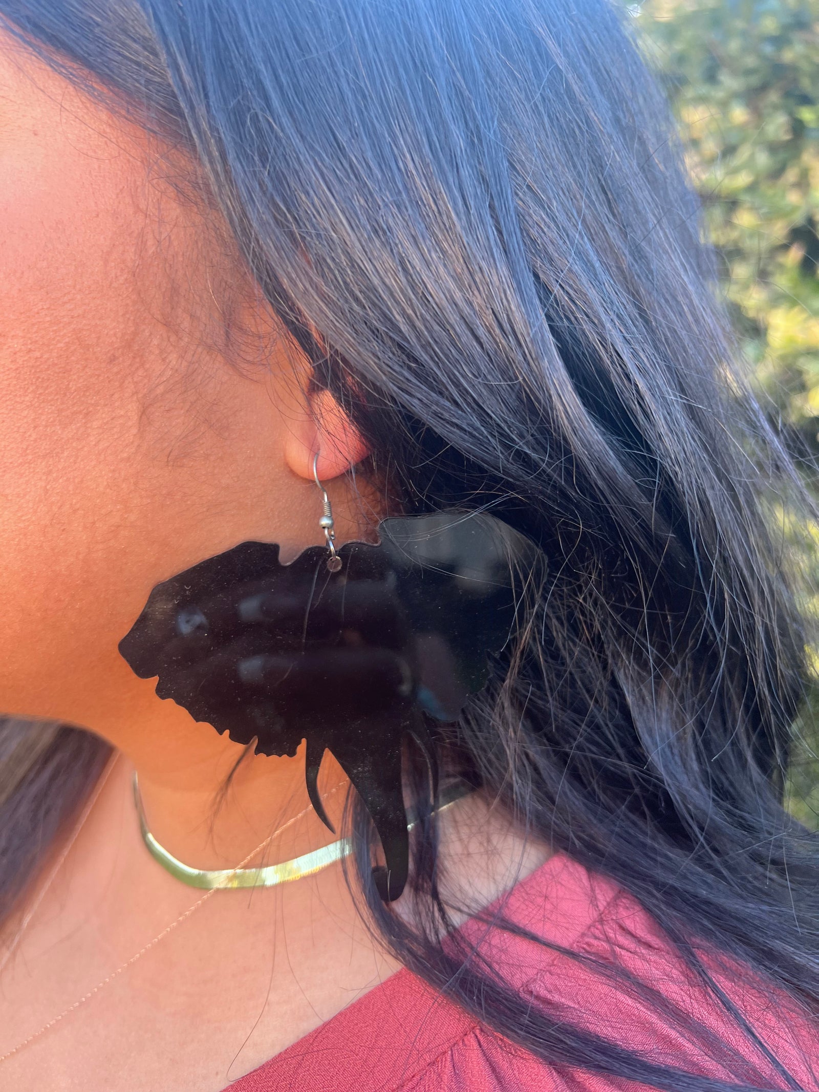 Black Elephant Earrings