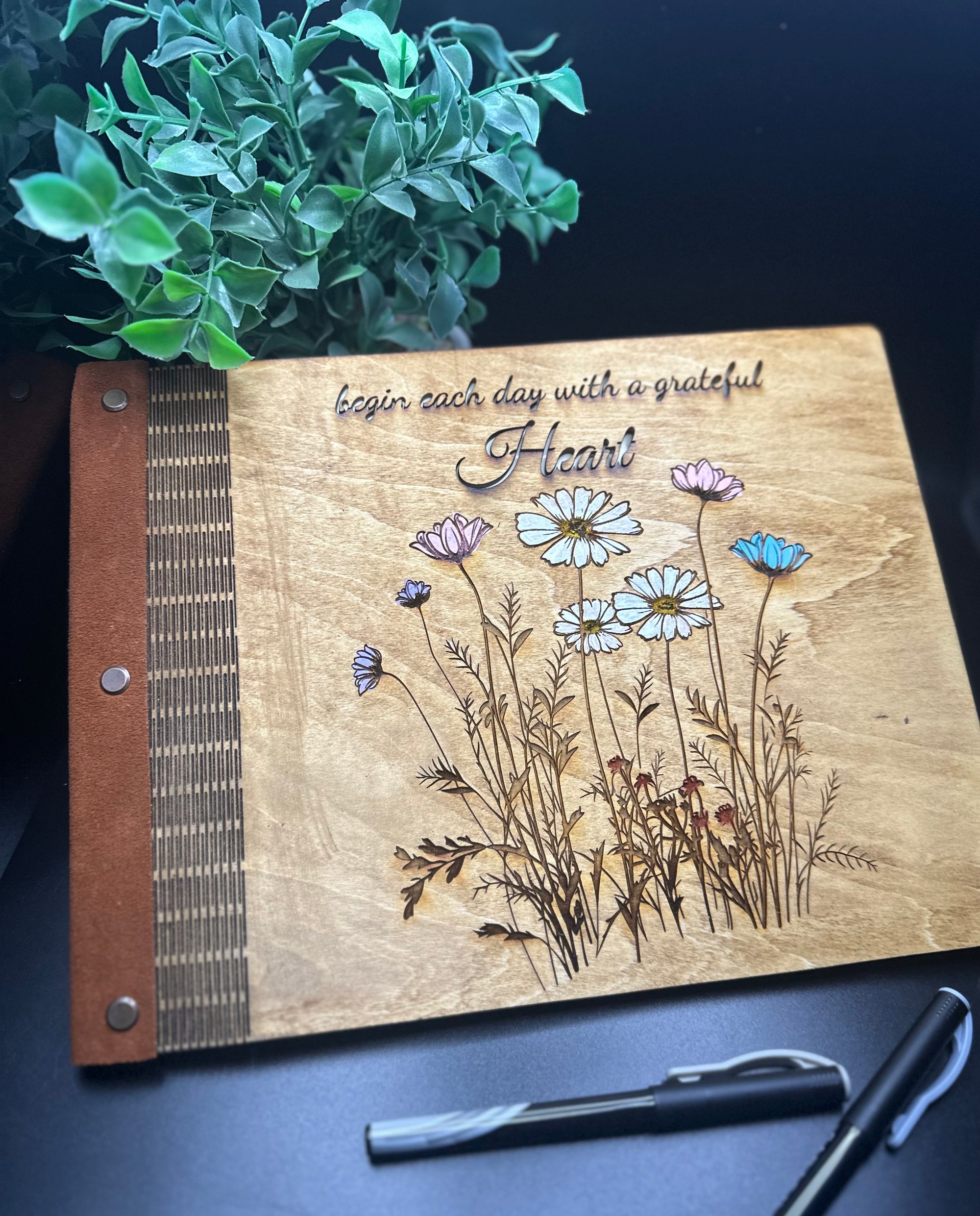 Grateful Heart :  Wooden Living Hinge Sketchbook