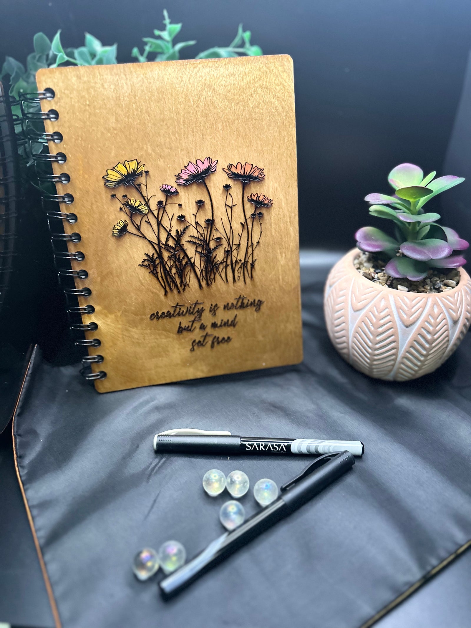 Creativity is Everything:Personalized Wooden Notebook, Journal