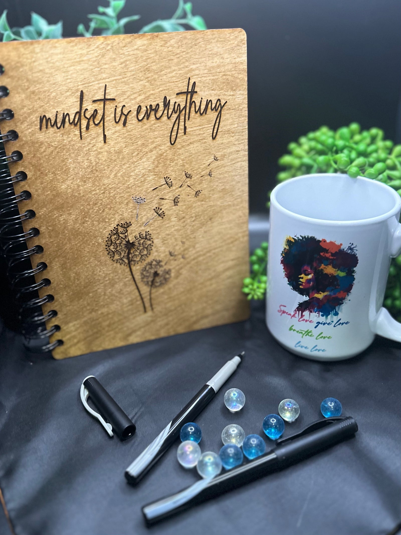 Mindset is Everything FreePersonalized Wooden Notebook, Journal