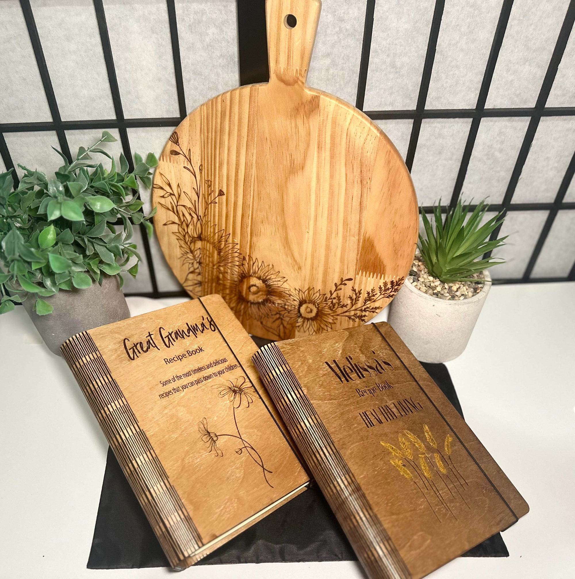 Cutting board & Custom Designed Cookbook