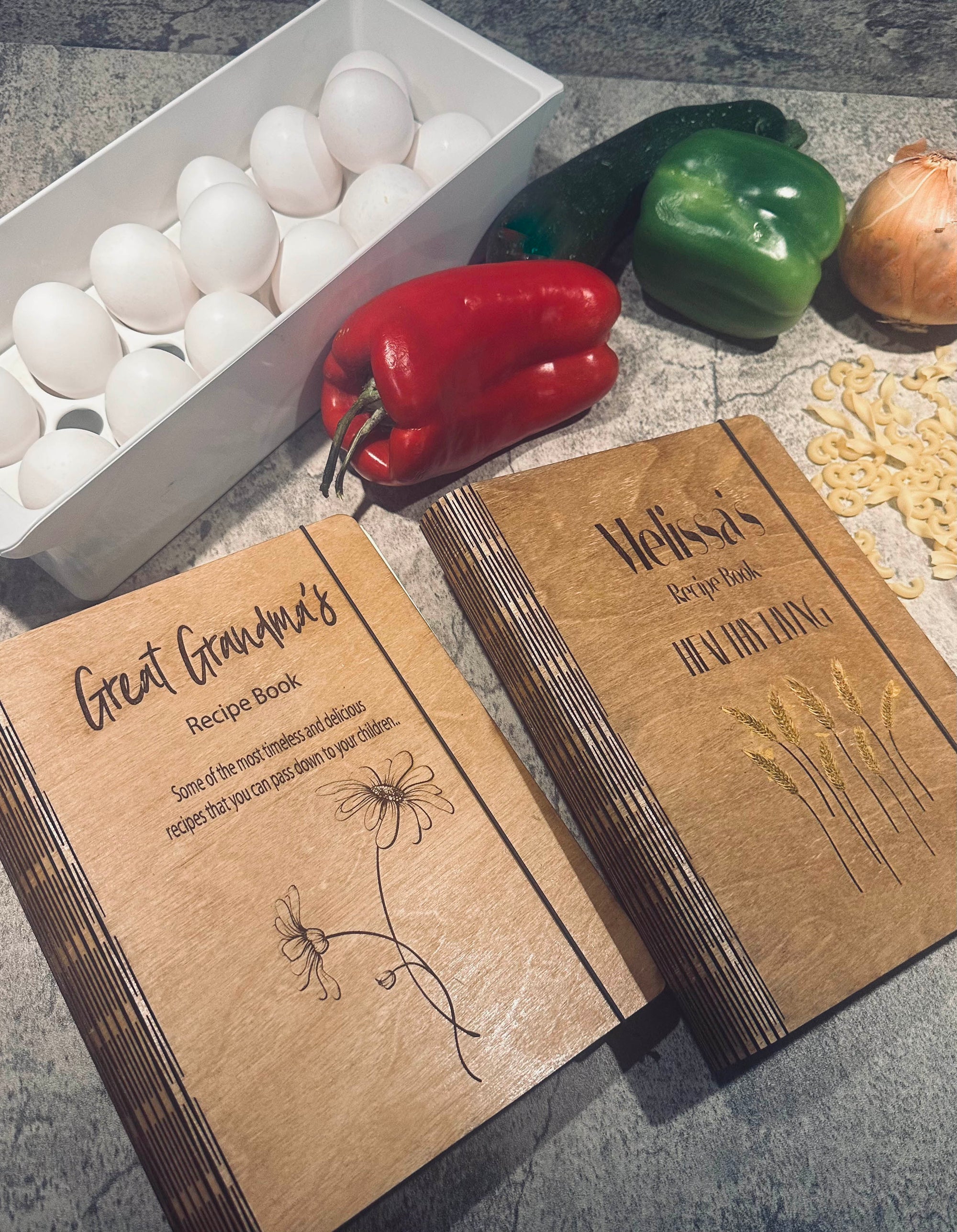 Cutting board & Custom Designed Cookbook
