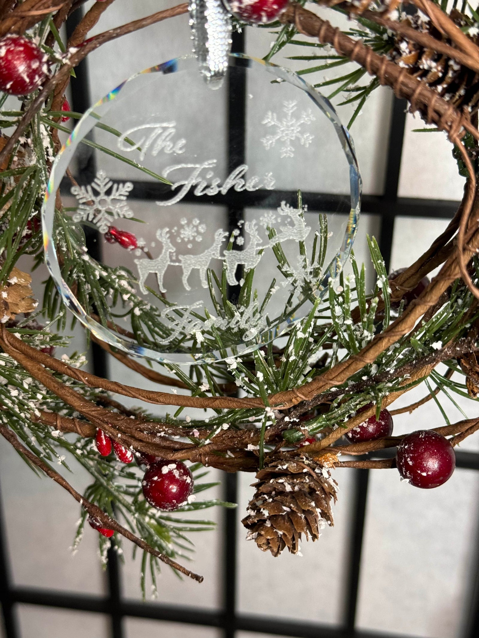 Christmas Crystal Ornament  Engraved