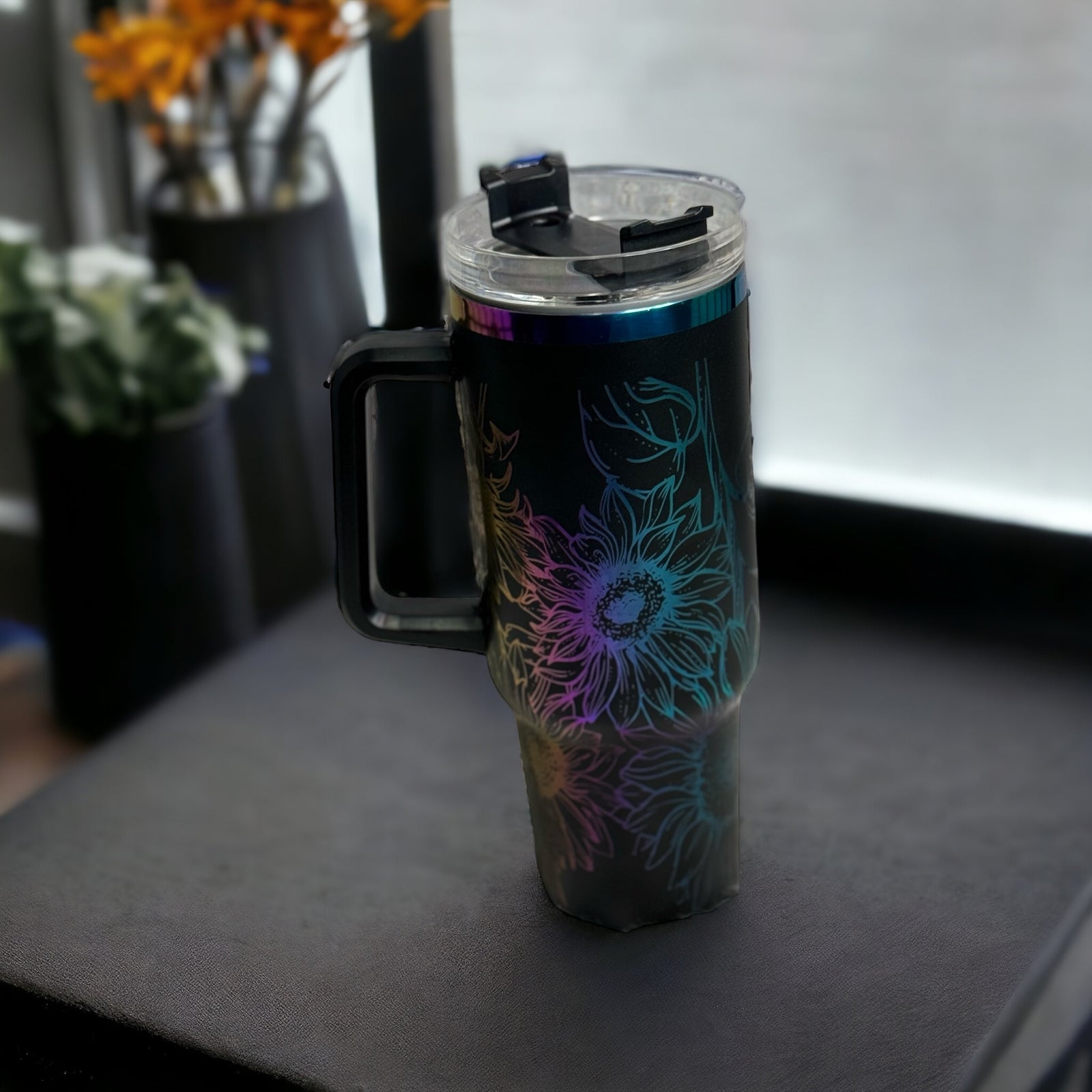Multicolored Sunflower 40oz Mugs (Engraved)