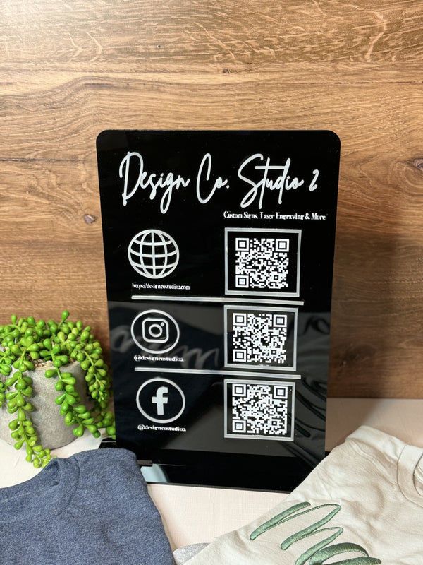 Tall Triple QR Code Sign - Design Co. Studio 2