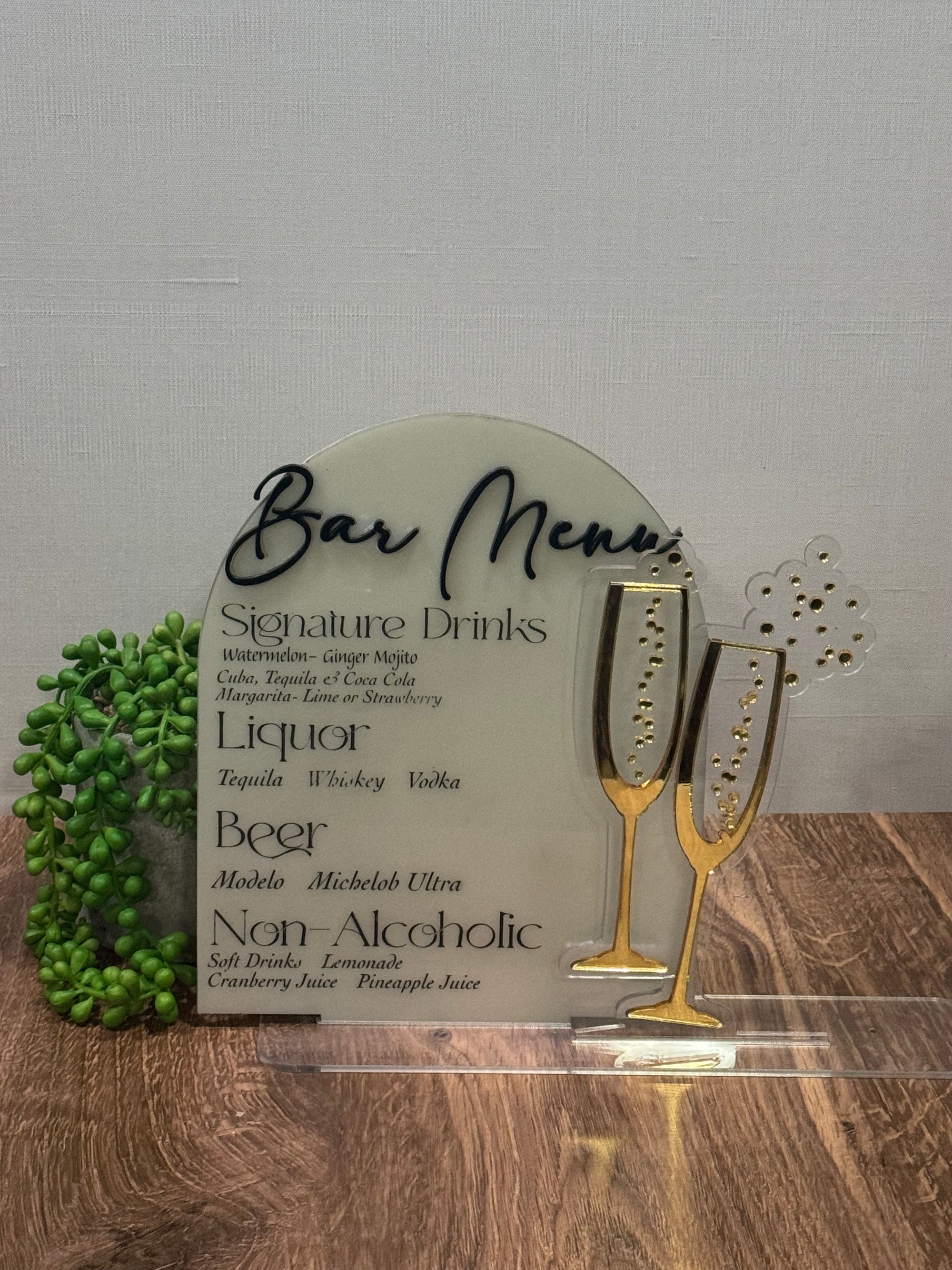 Bar Menu (Weddings, Parties etc)