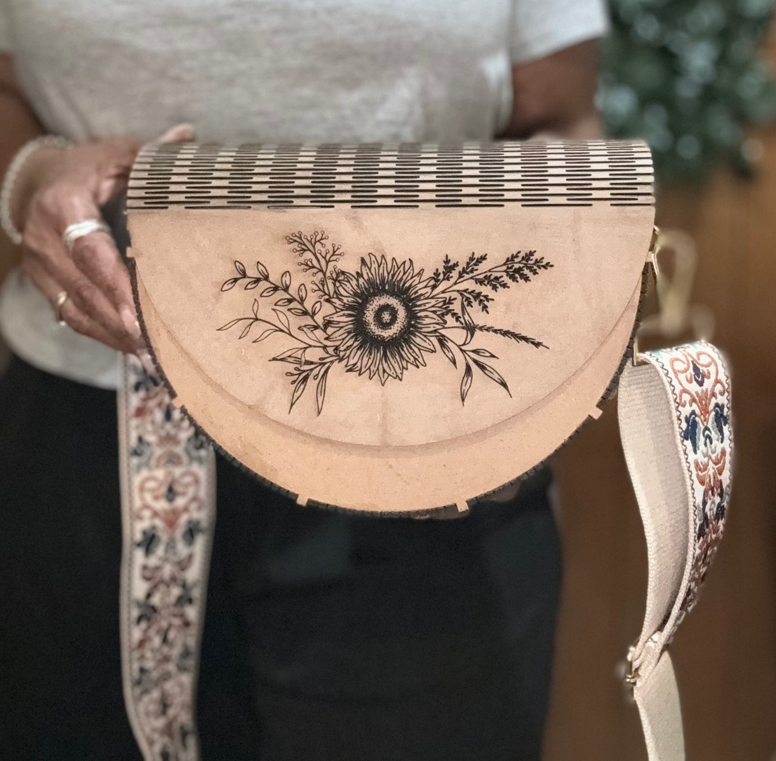 Wooden Satchel Purse