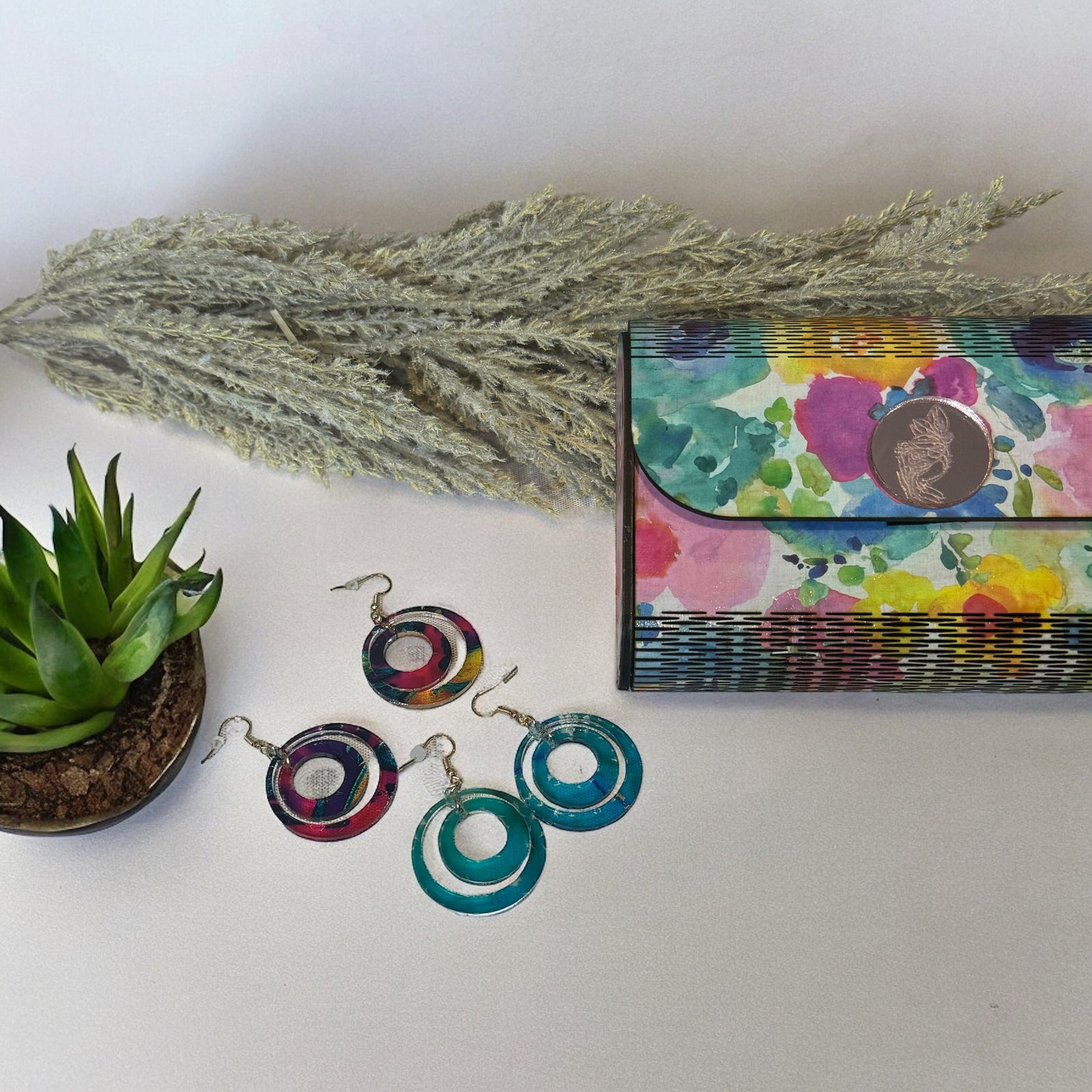 Sunset Whirl” – Multicolor Hoops