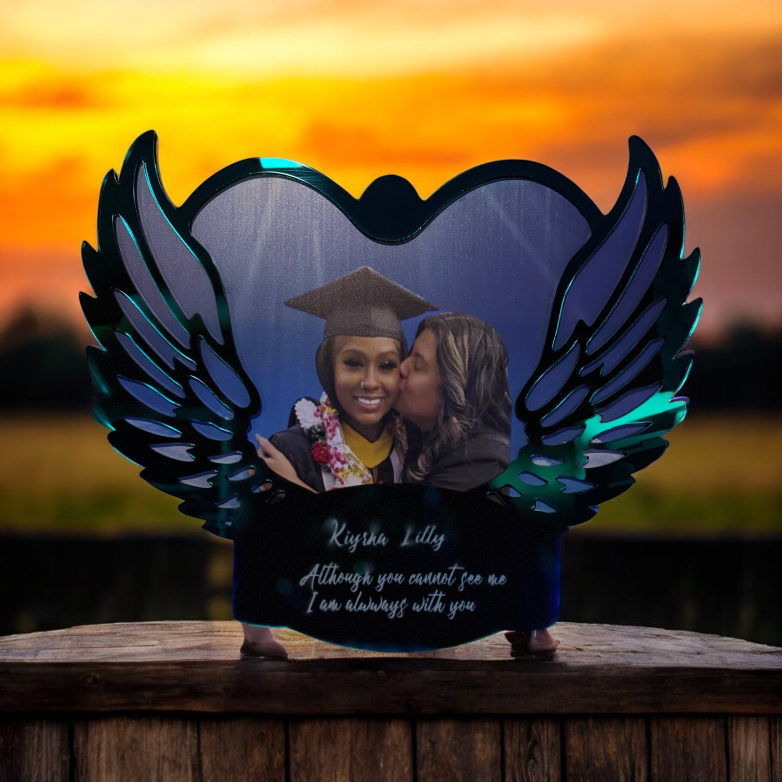 Memorial Plaque with Angel Wings