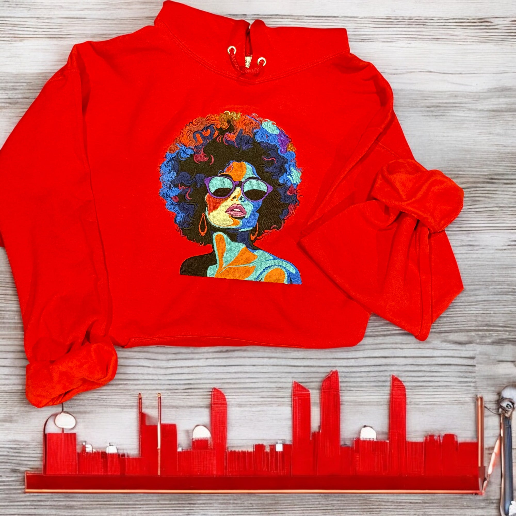 Vibrant Afro-Chic Embroidered Hoodie