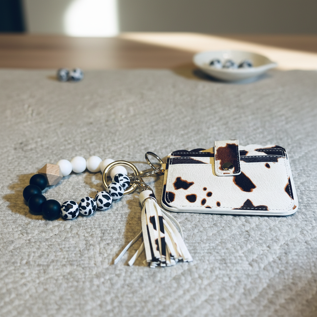 Cow Print Wristlet Wallet