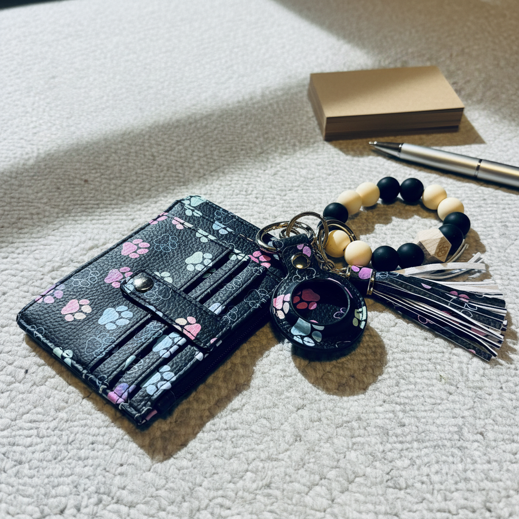 Paw Print Wristlet Wallet/Air Tag