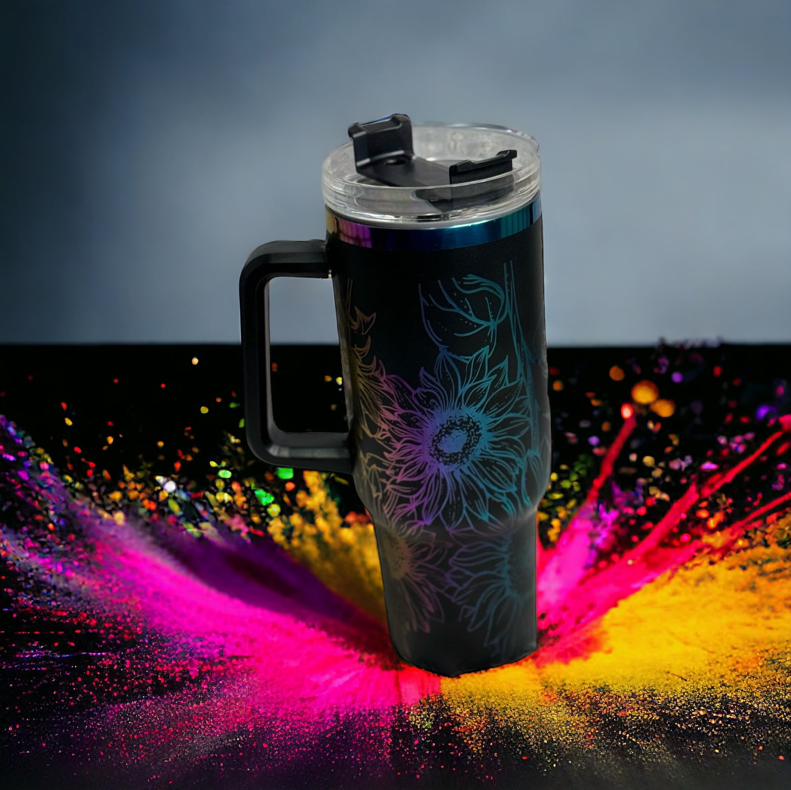 Multicolored Sunflower 40oz Mugs (Engraved)