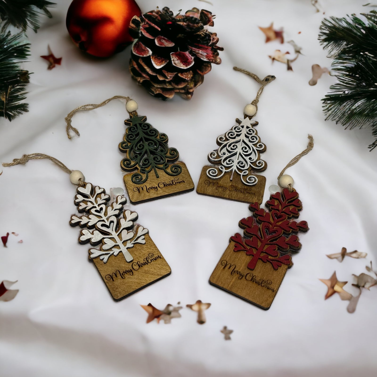 Layered Tree Ornament (set of 2)