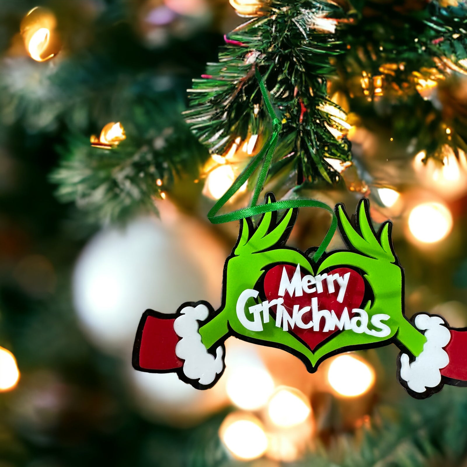 Merry Grinchmas Ornament Set of 2 Ornaments