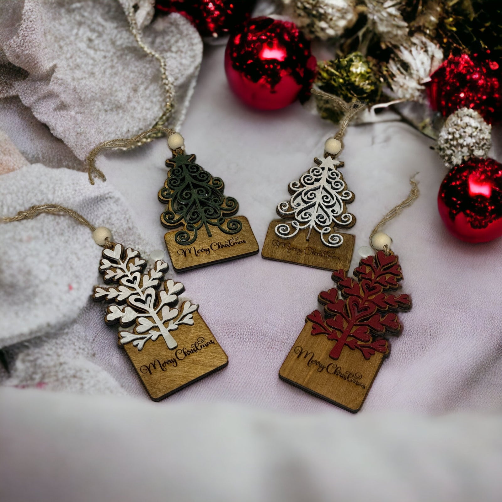 Layered Tree Ornament (set of 2)