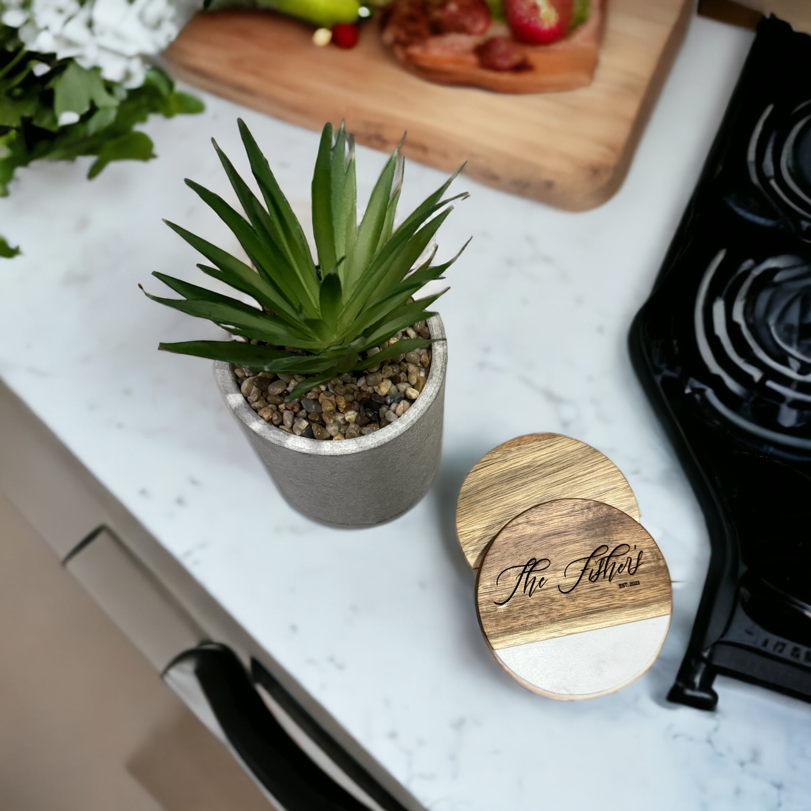 Set of Marble Coasters (set of 4)