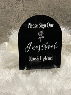 Modern Acrylic Guestbook | Guestbook Signs | Wedding TableTop Signs