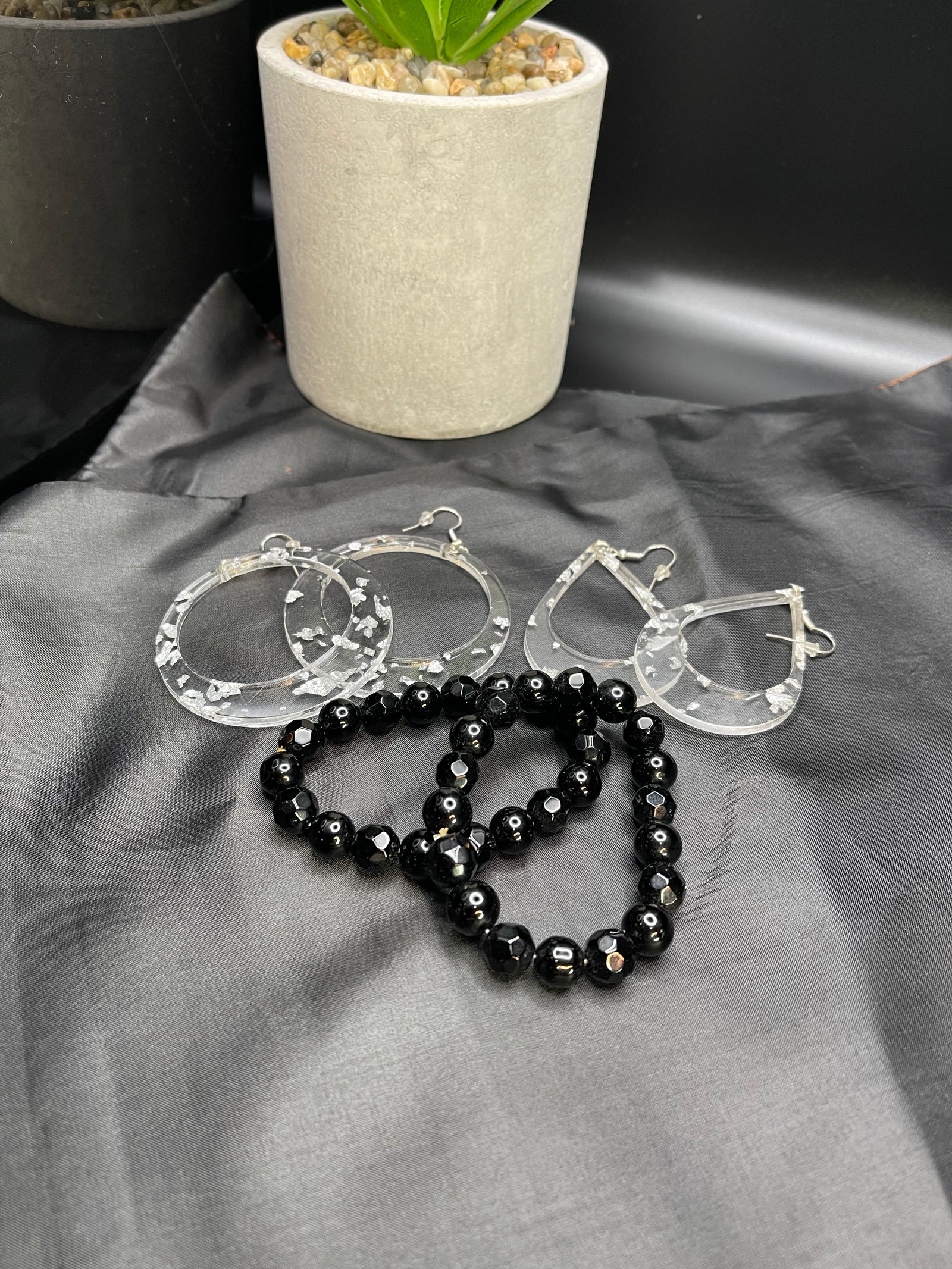 Silver Flake Earrings
