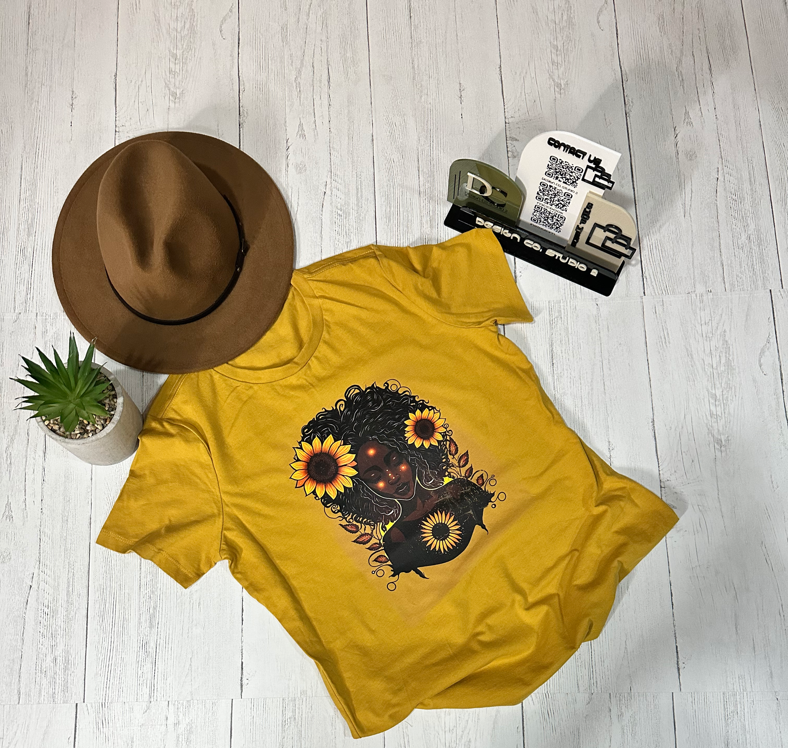 Black Woman Sunflower Bright