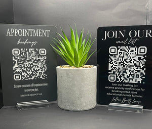 Mini QR Code Social Media Sign Facebook Instagram Business Sign Payment Sign Appointment